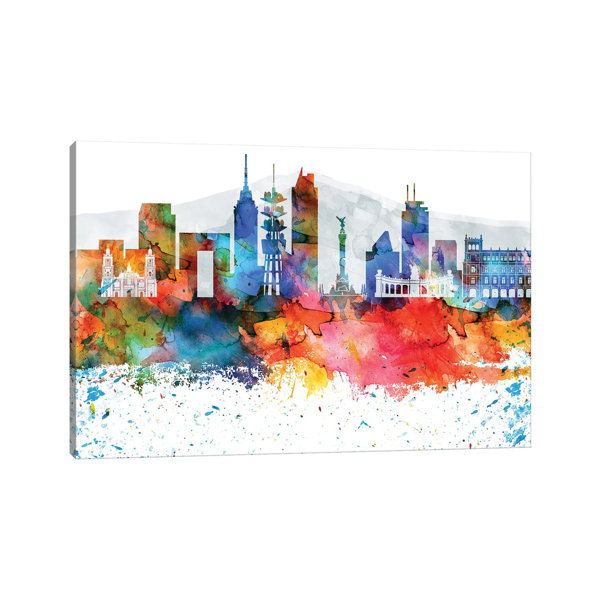 Latitude Run Mexico City Skyline Wrapped Canvas Painting Wayfair.co.uk